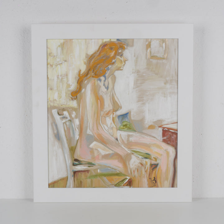 Seated Woman in Pastel Shades – S. Matthijs (1990s)