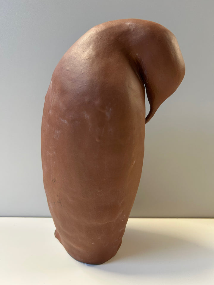 🐧 Gestileerde pinguïn in terracotta keramiek