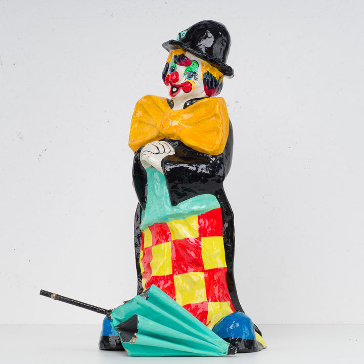 Cute colorful clown in paper mache