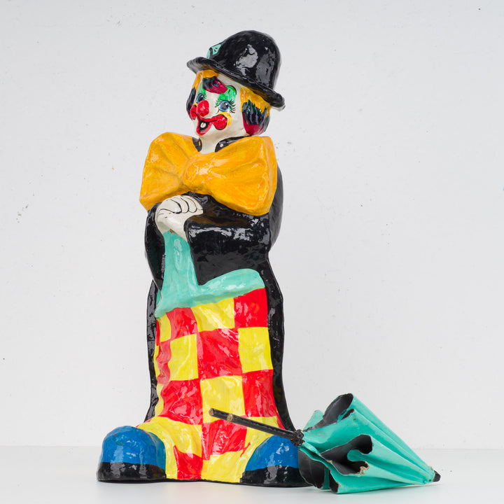 Cute colorful clown in paper mache