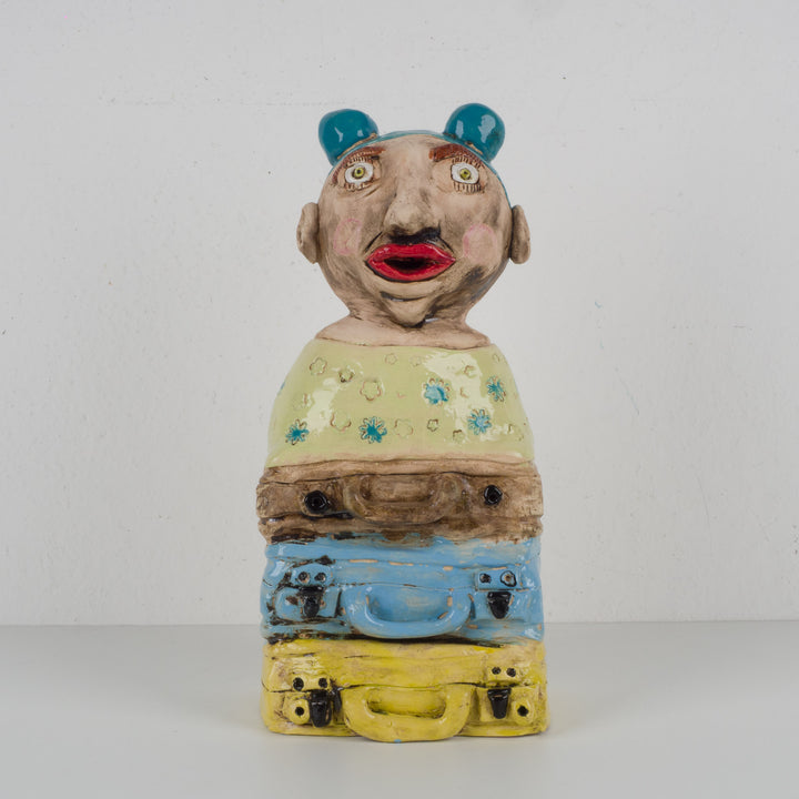 Colorful handmade ceramic statue – The Traveler