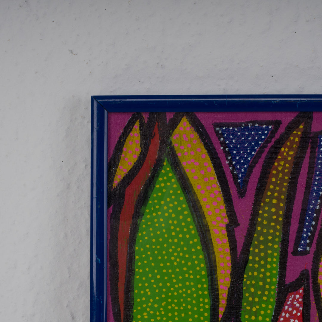 Modern colorful painting with organic shapes