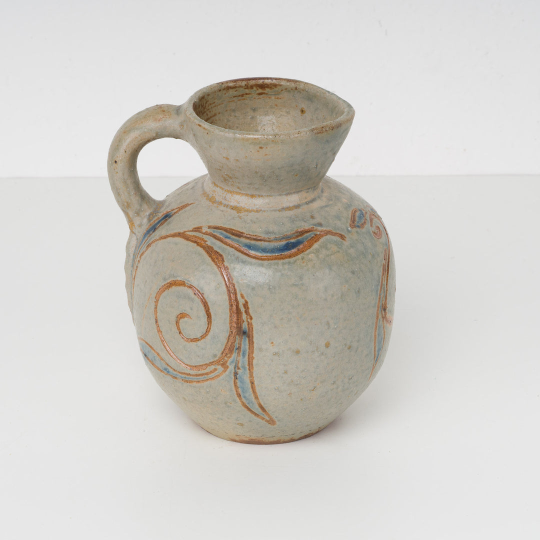 Decorated Stoneware Jug – Bouffioulx Ceramics by E. Aubry