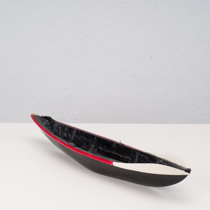 Nice painted wooden boat in red, white and black