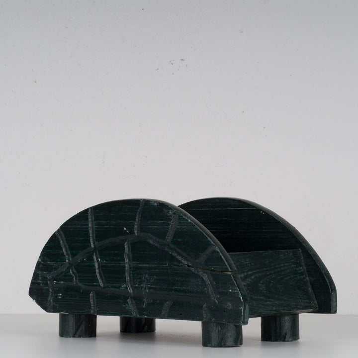 Fun wooden pot in the shape of a turtle