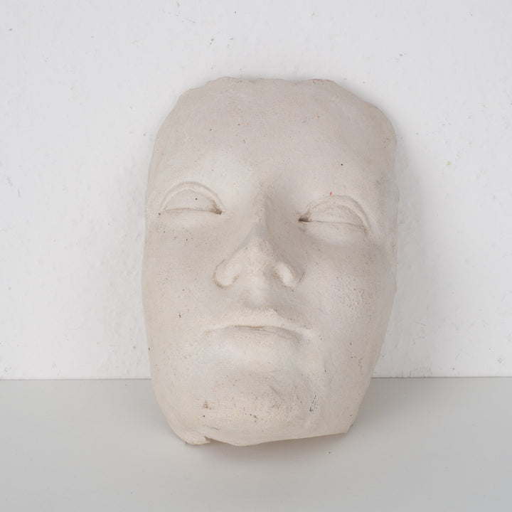 Serene Image – Face in White Clay by Artist Sue (16 x 11.5 x 8 cm)