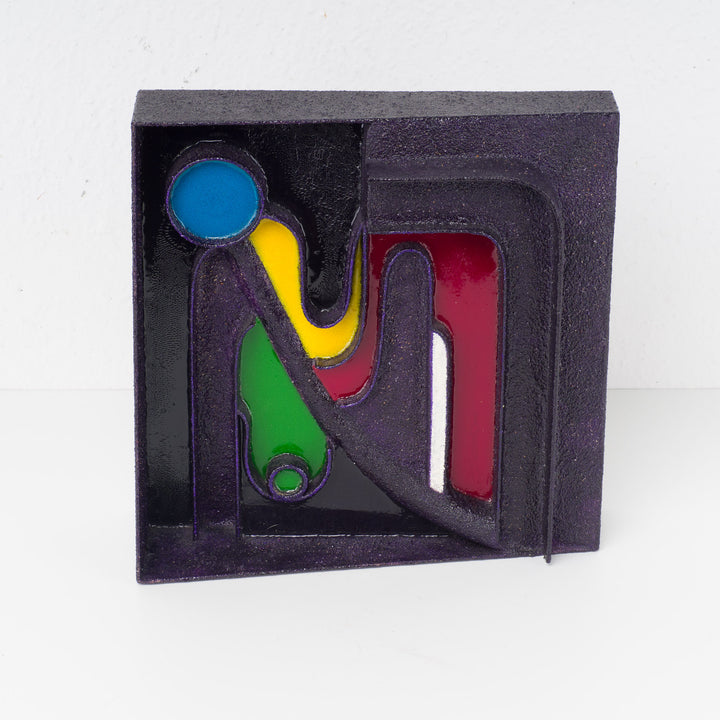 Modern abstract sculpture in steel and resin by Virginia Romana 'Continuity'