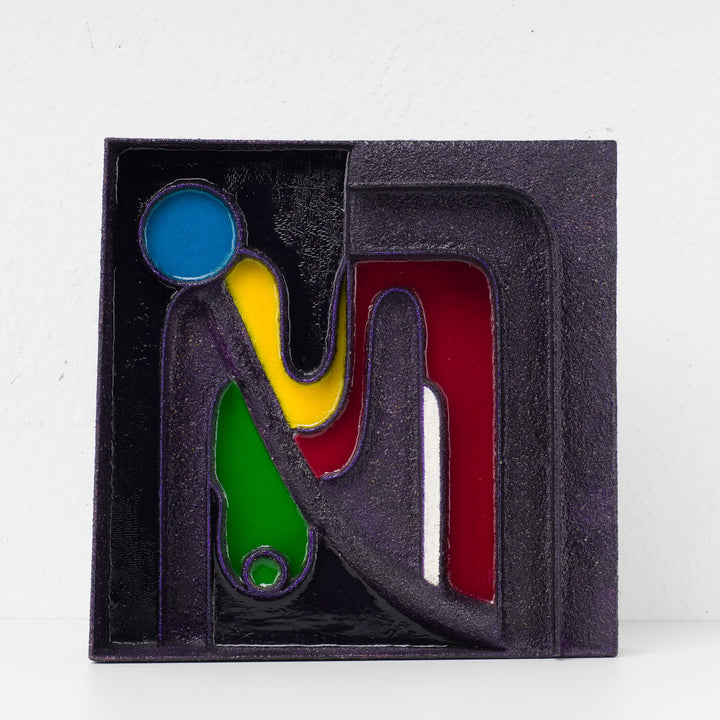 Modern abstract sculpture in steel and resin by Virginia Romana 'Continuity'