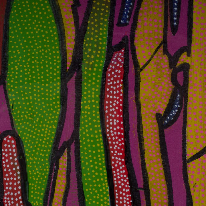 Modern colorful painting with organic shapes