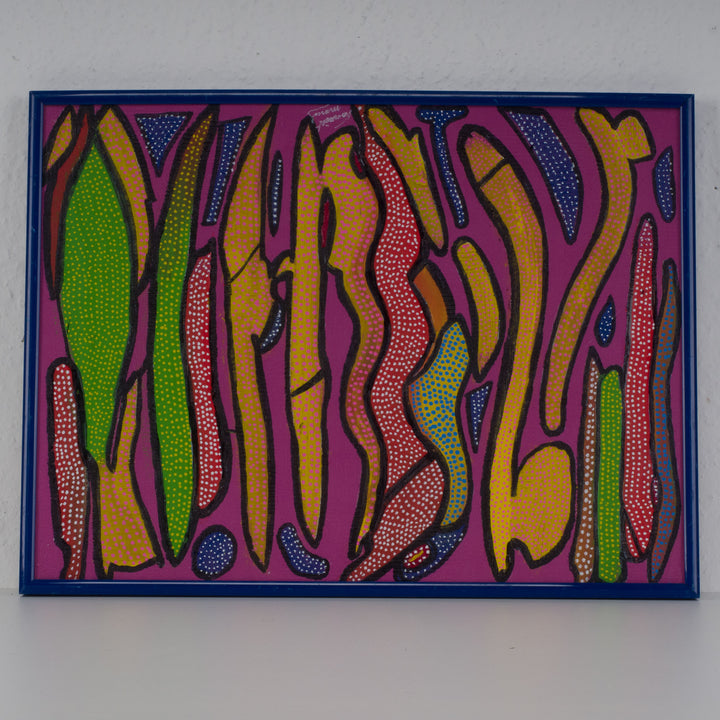 Modern colorful painting with organic shapes