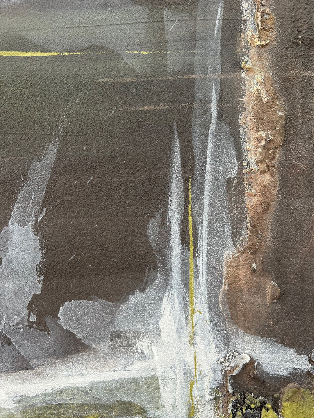 Verweerde Horizon – Abstract Structuurschilderij (2) / 50,5 x 50,5 x 3,5 cm