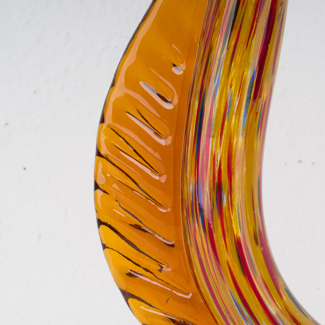 Modern orange art glass in wing shape