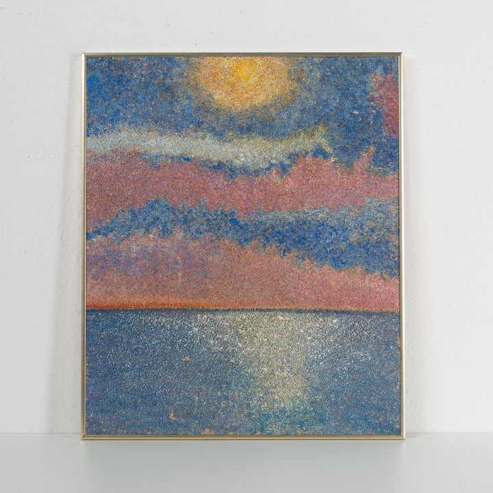 Modern painting of a setting sun by Virginia Romana 