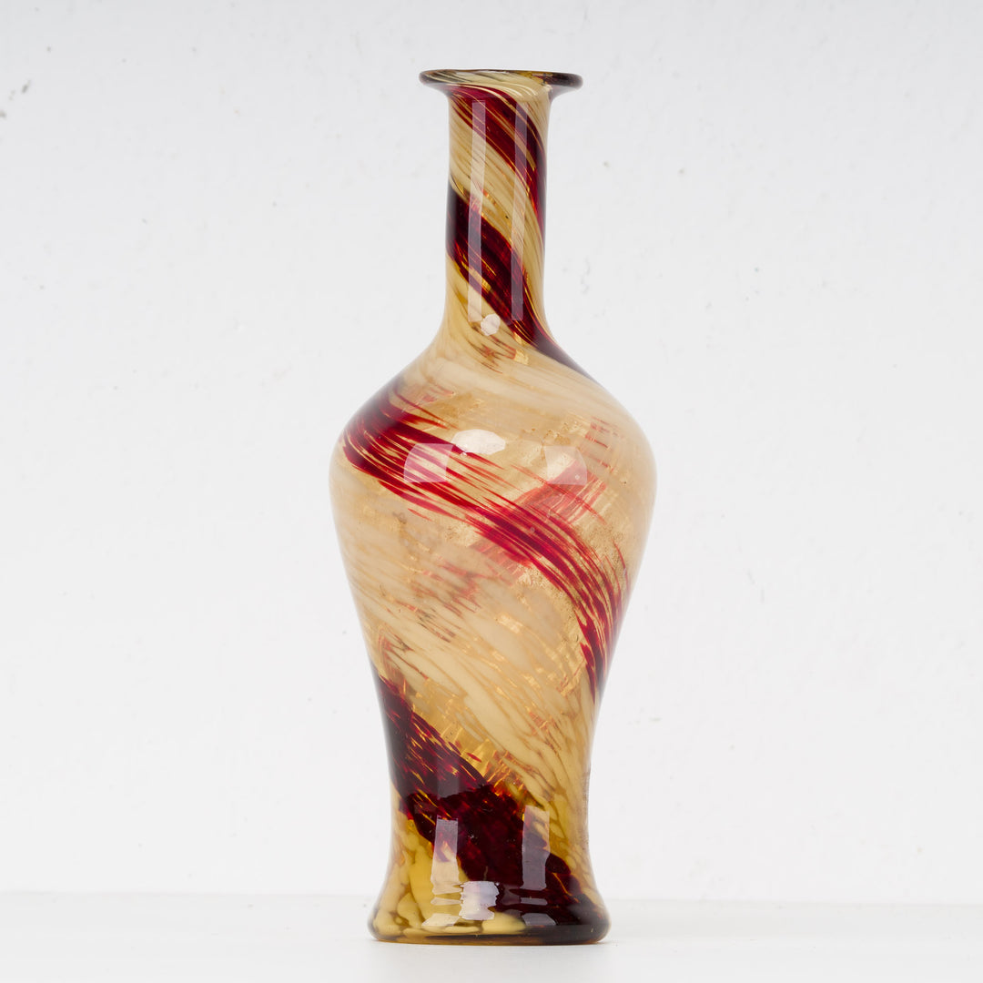 Glass vase red yellow