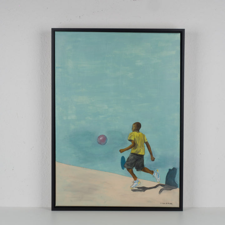 Painting of young footballer in blue – Atelier S