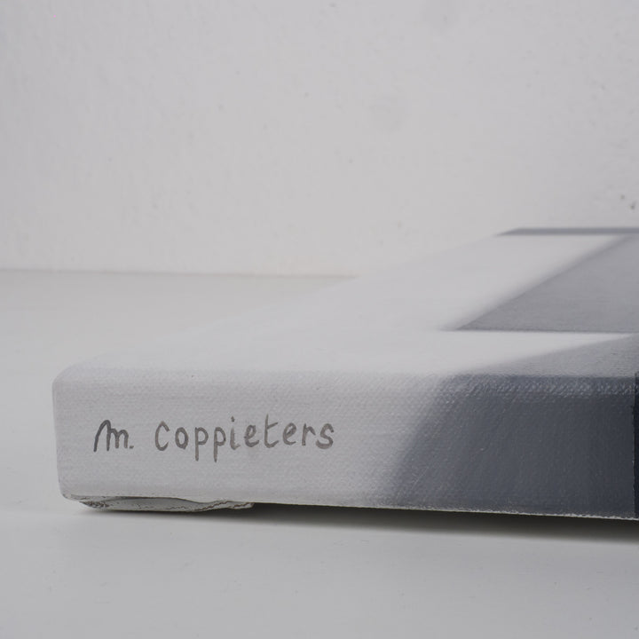 Schilderij “Stille architectuur als doorgang naar licht en ruimte” – Monique Coppieters - 70,5x50,5cm
