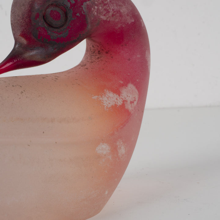 Murano vogel in bordeaux mat glas – Cenedese Murano