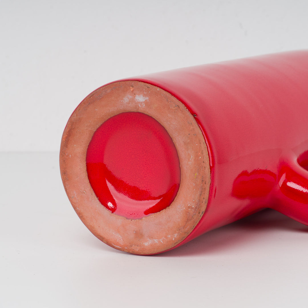 Red glazed ceramic vase