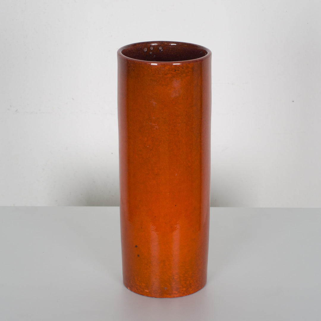 Signed cylindrical ceramic vase