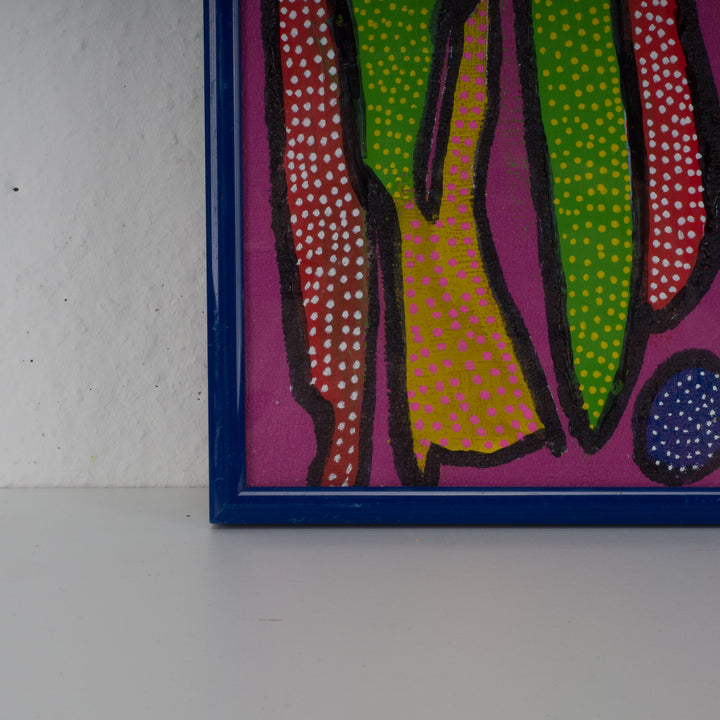 Modern colorful painting with organic shapes