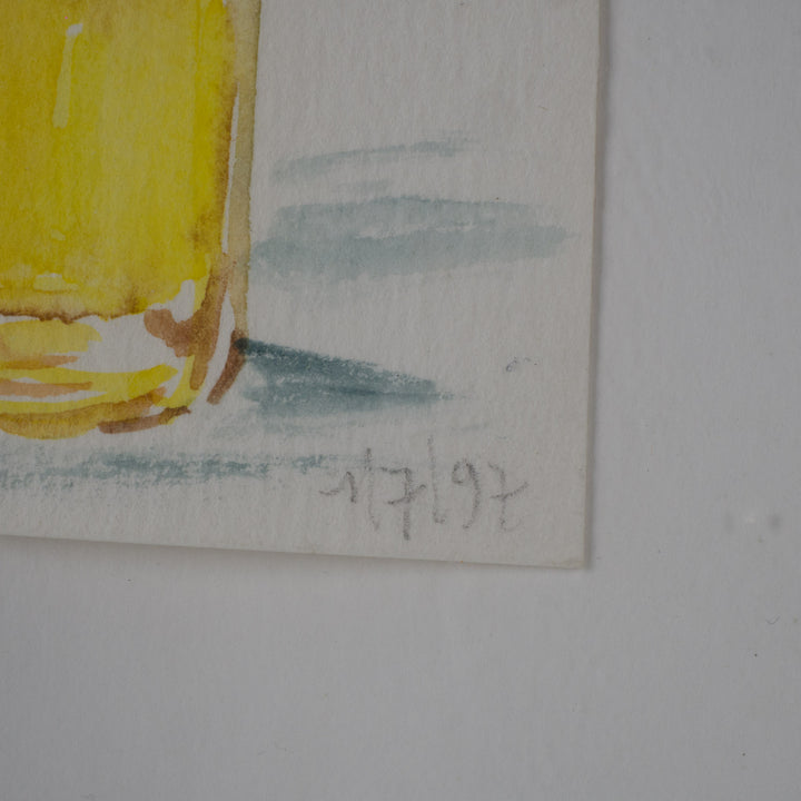 Aquarellen van S. Matthys (1997) in één kader – 50 x 40 x 2 cm