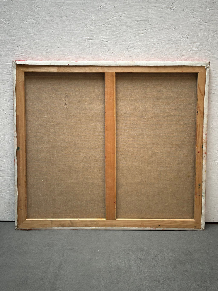 Expressief Bloemenveld in Olieverf – Gesigneerd – 80 x 70 x 1,5 cm