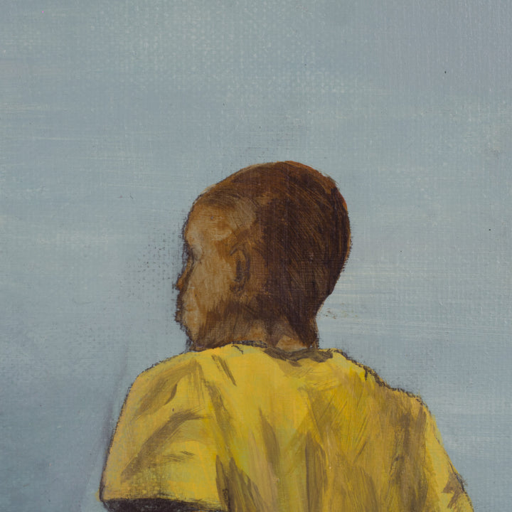 Painting of young footballer in blue – Atelier S