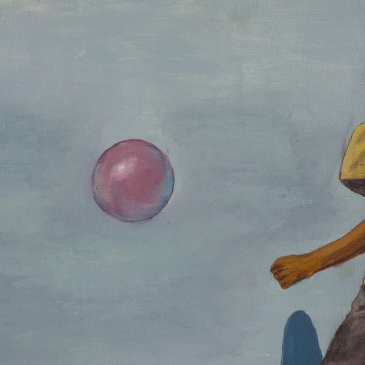 Painting of young footballer in blue – Atelier S