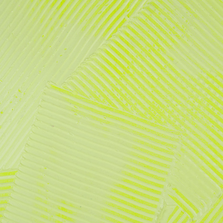 Fluorescerend Geel Reliëfschilderij van Sarah Schwazl (2008) – 80 × 81 cm