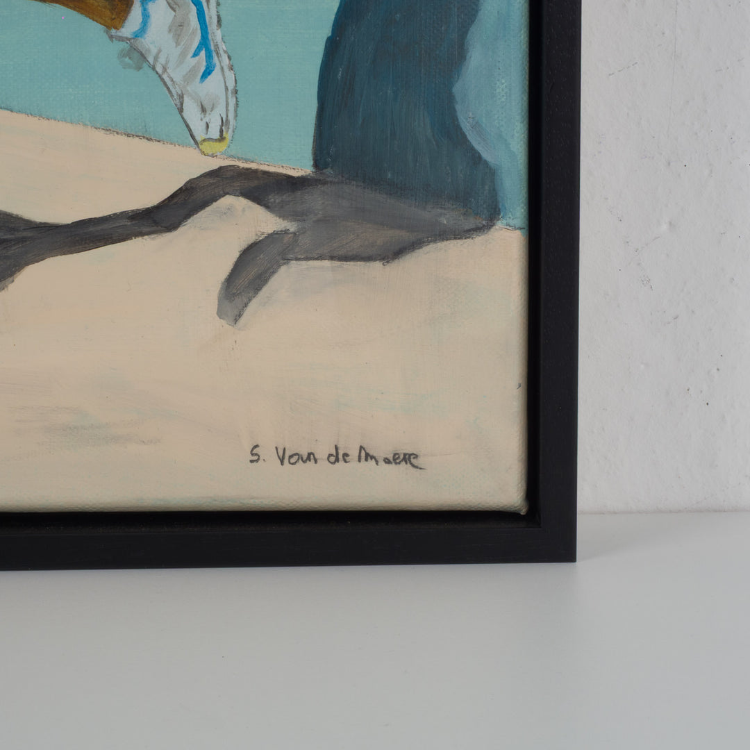 Painting of young footballer in blue – Atelier S