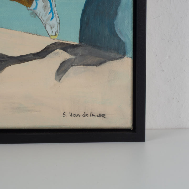 Painting of young footballer in blue – Atelier S