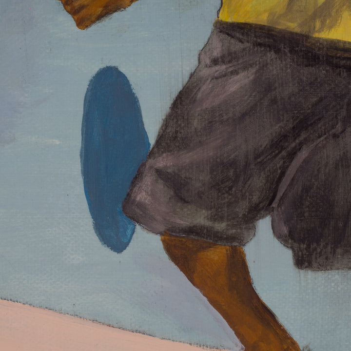 Painting of young footballer in blue – Atelier S