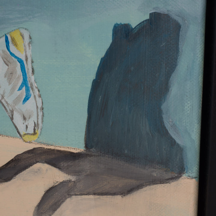 Painting of young footballer in blue – Atelier S