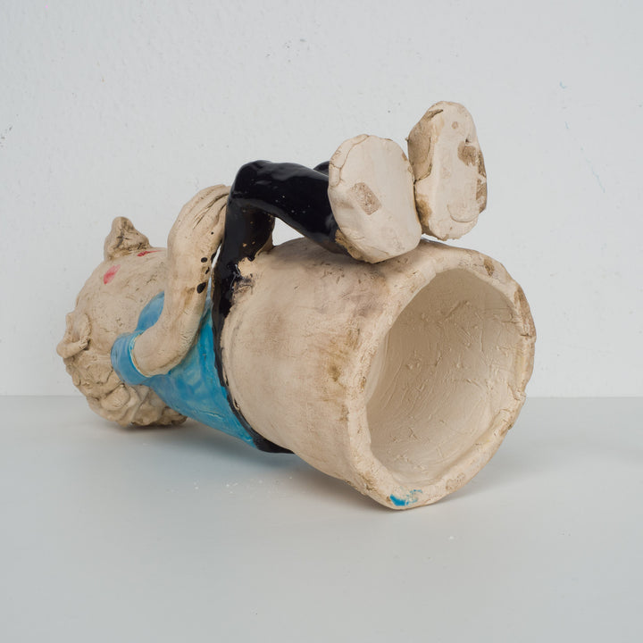 Playful image of a football player in clay