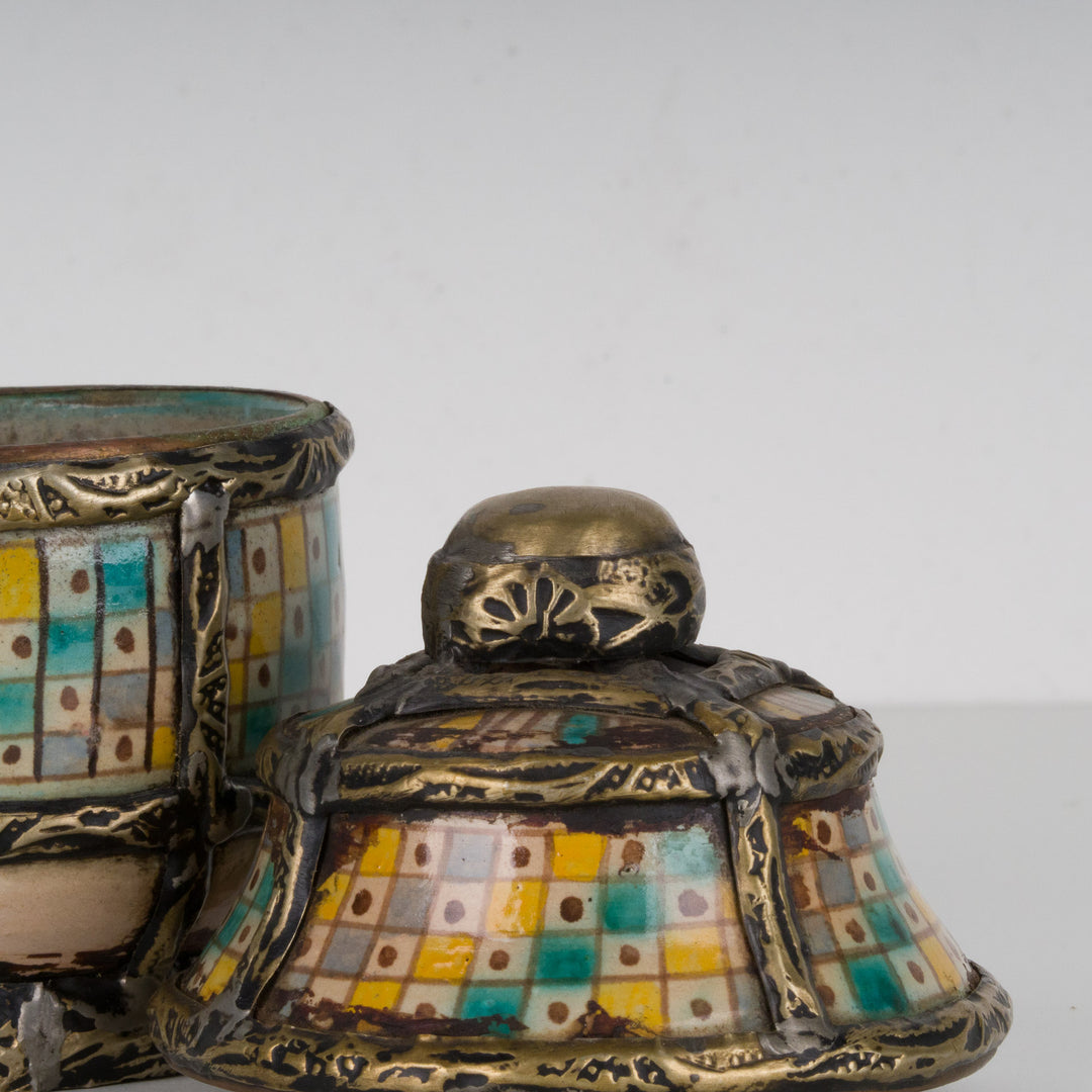 Ceramic Lidded Jar with Geometric Patterns – Middle Eastern Elegance for Your Interior