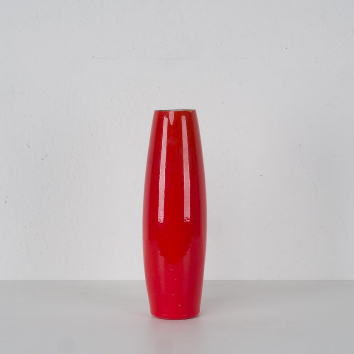 Beautiful red glazed ceramic vase – conical terracotta style