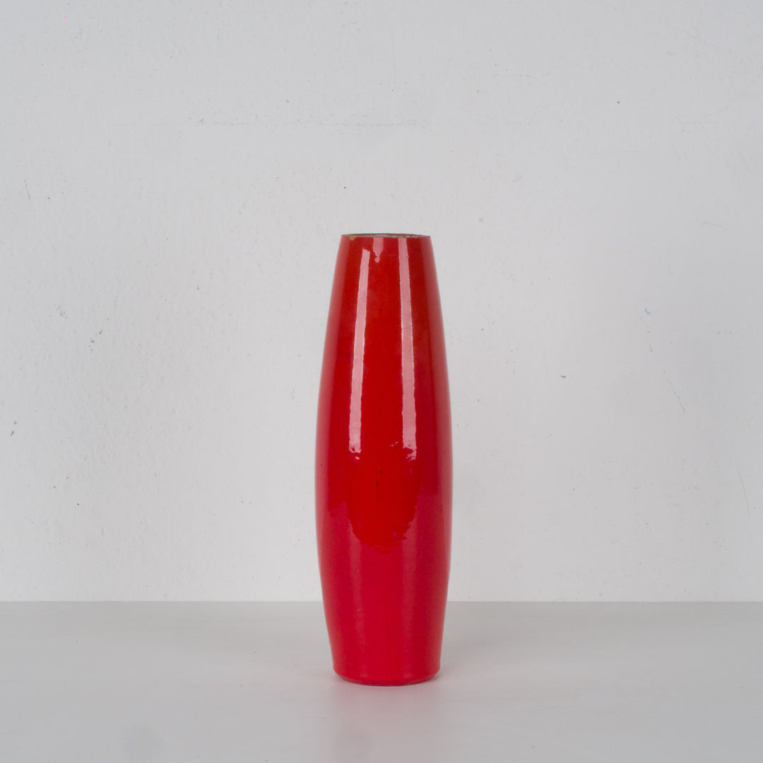 Beautiful red glazed ceramic vase – conical terracotta style