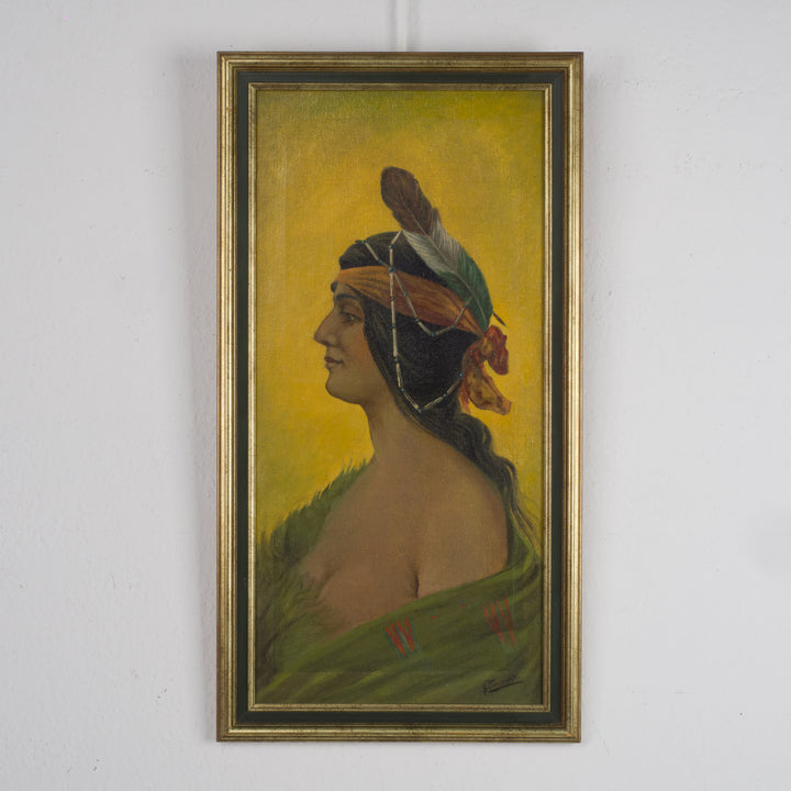 Beautiful painting of an Indian woman – H. Pauwels, oil on canvas