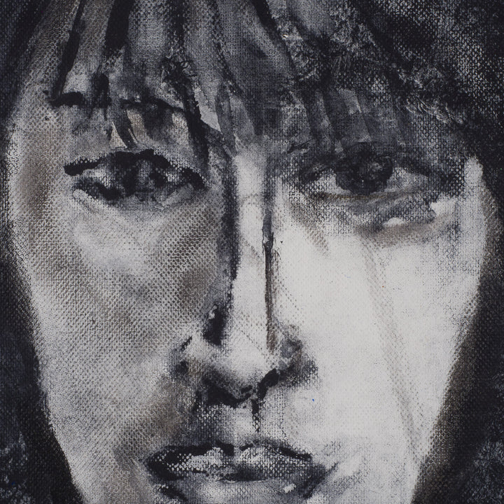 Beautiful painting in black – face of a woman