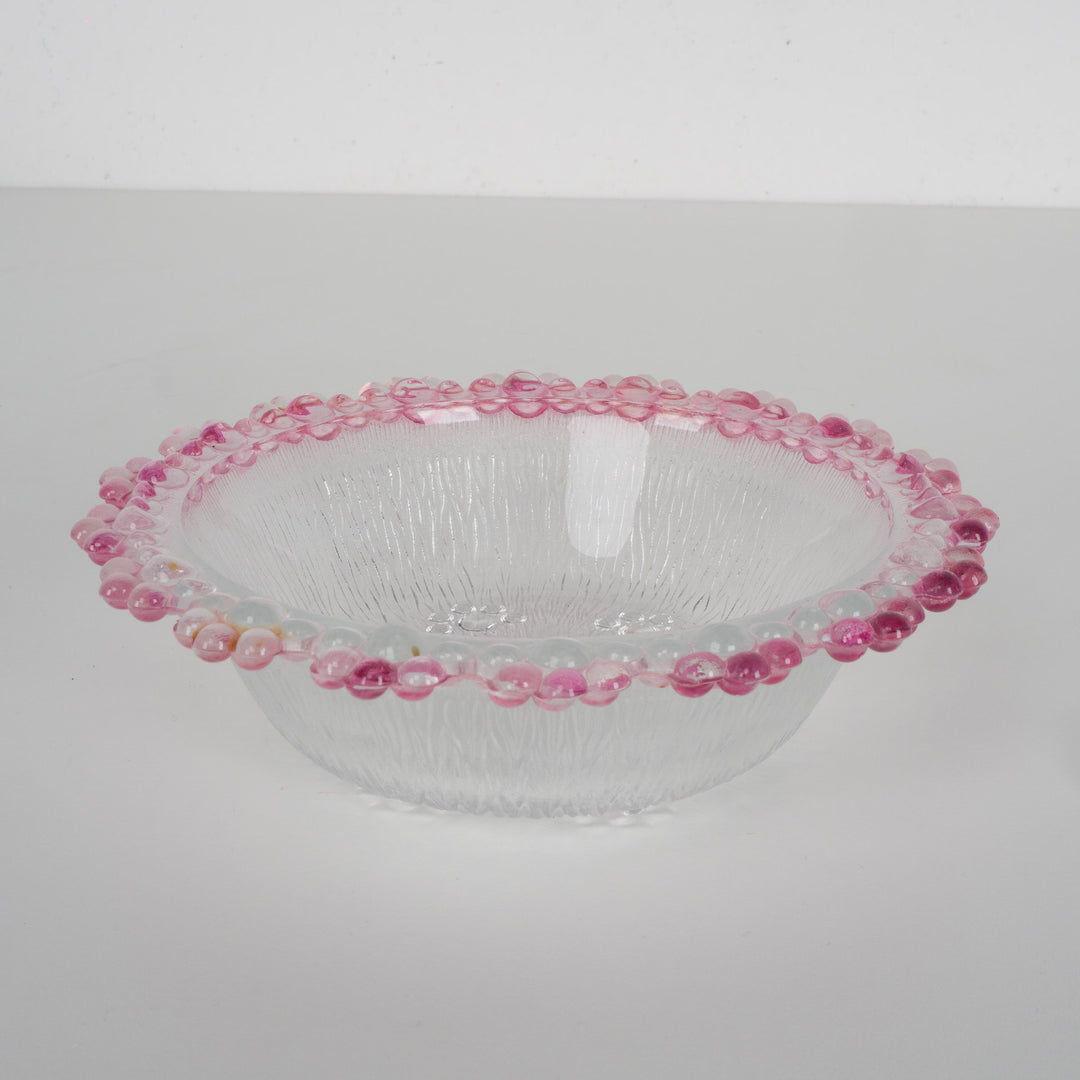 Italla bowl of white matt glass with pink accents – small size (14.5x14.5 cm) (3)