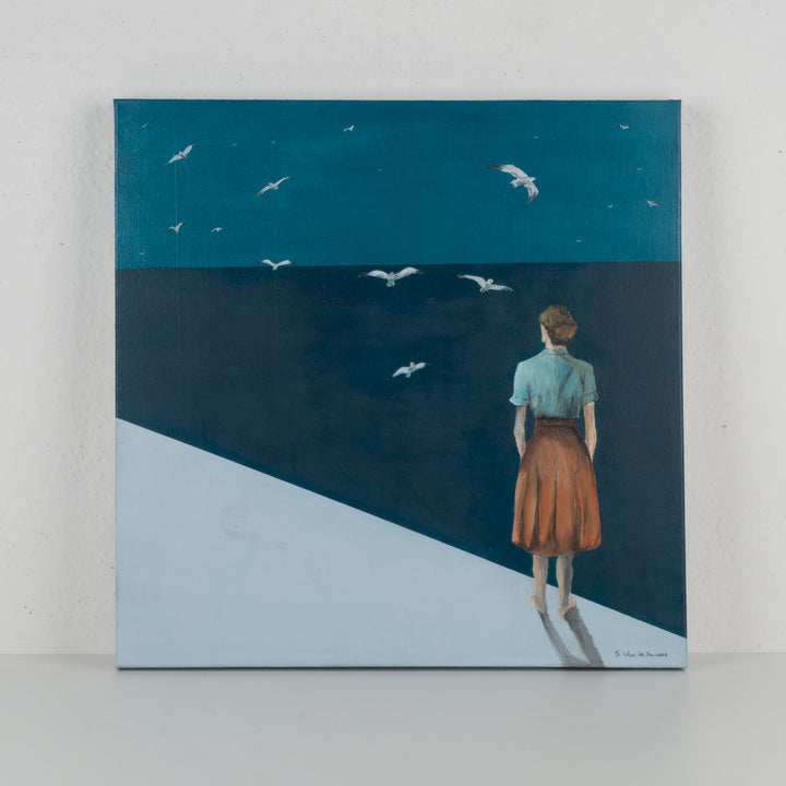 Schilderij Atelier S – 'Waar de Horizon Begint' - 50 x 50 x 3,5 cm