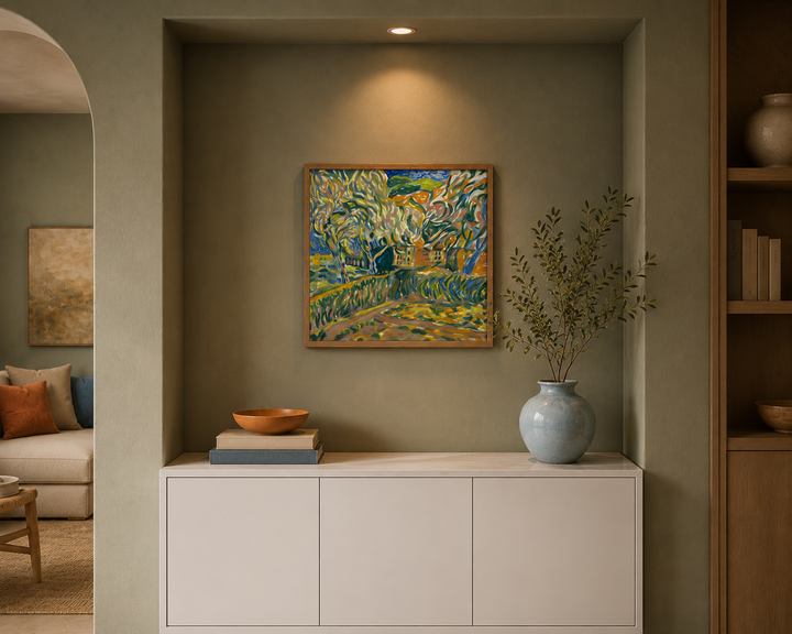 Schilderij 'Landschap in Beweging' door S. Matthijs