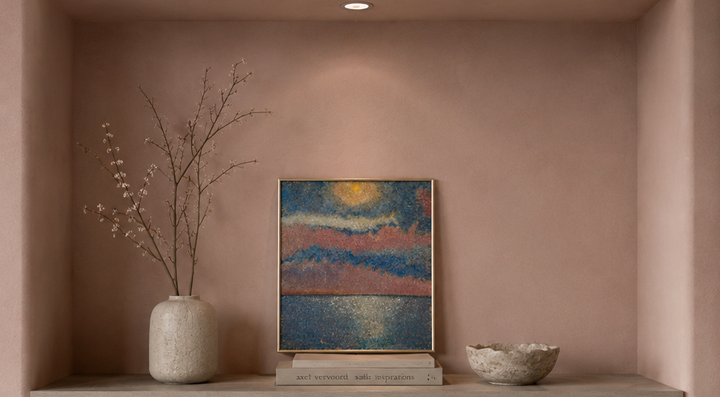 Modern schilderij van een ondergaande zon door Virginia Romana