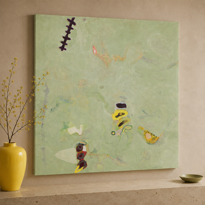 Schilderij 'Eric' uit 2008 door Virginie Borsani / 100x100x3,5cm