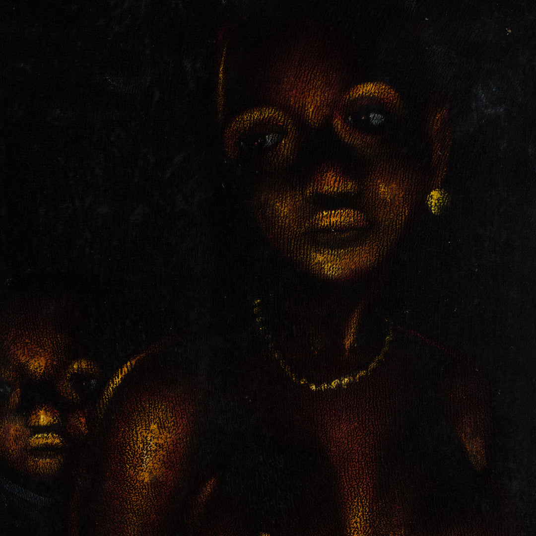 Painting of a black woman with child on her back (2)