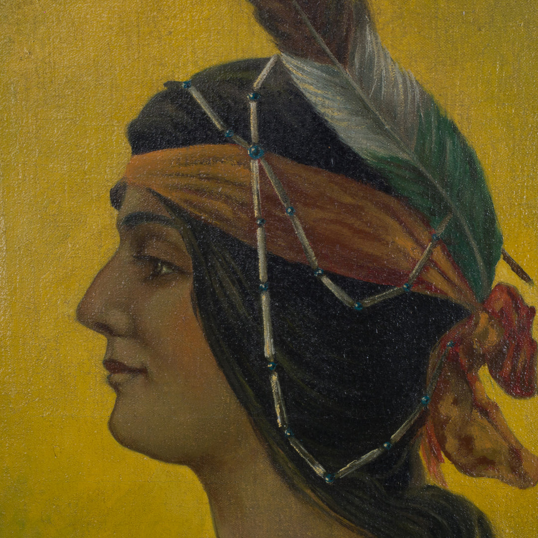 Beautiful painting of an Indian woman – H. Pauwels, oil on canvas