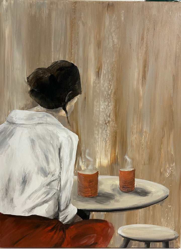 Schilderij "Stilte tussen twee momenten - La Résonance" – 80 x 60 x 4 cm