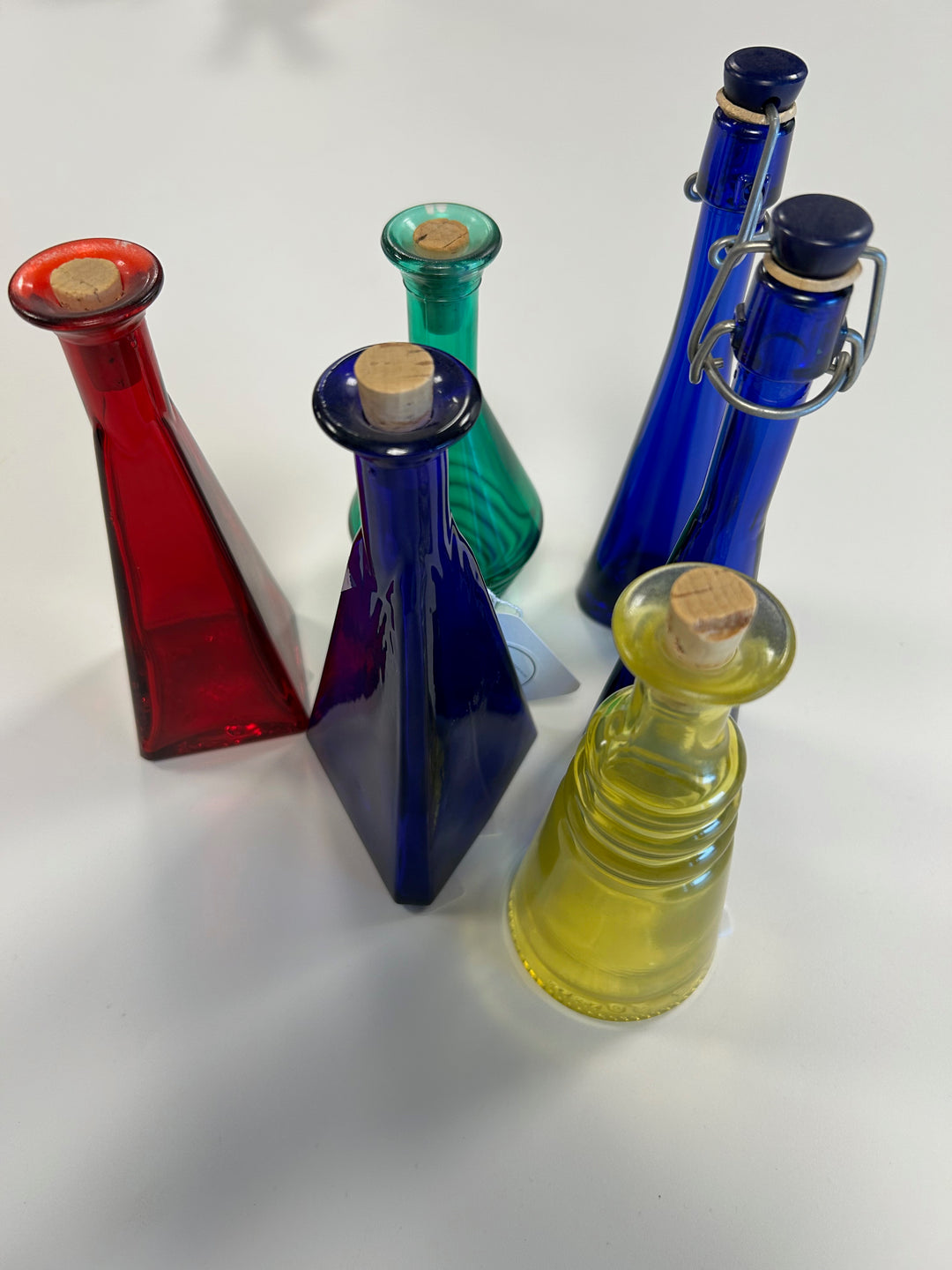 Set of 6 Colorful Bottles – Red, Blue, Green and Yellow (90s)