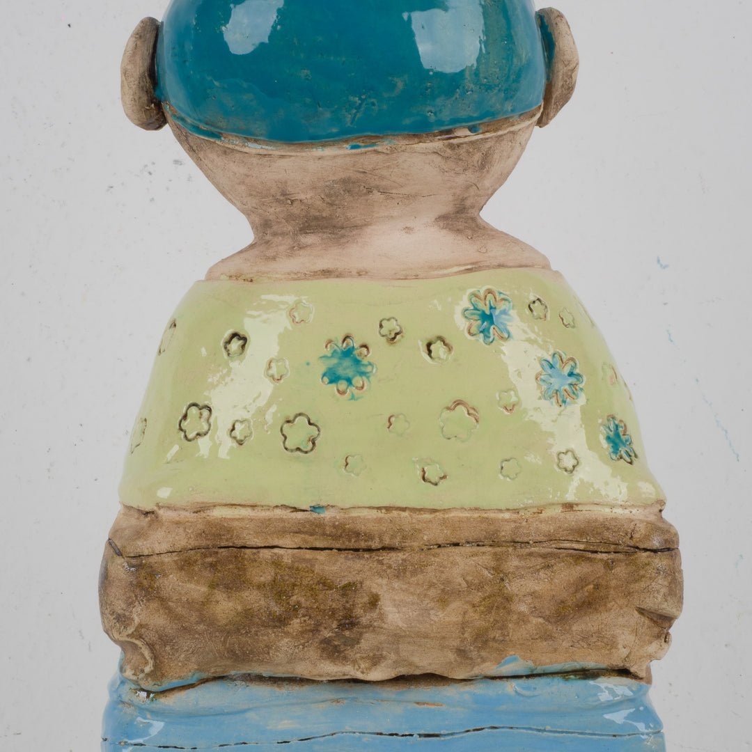 Colorful handmade ceramic statue – The Traveler