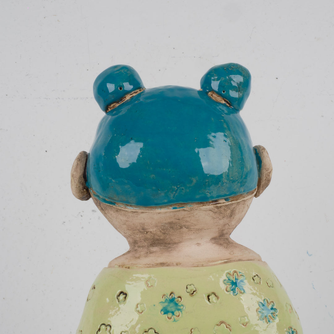 Colorful handmade ceramic statue – The Traveler